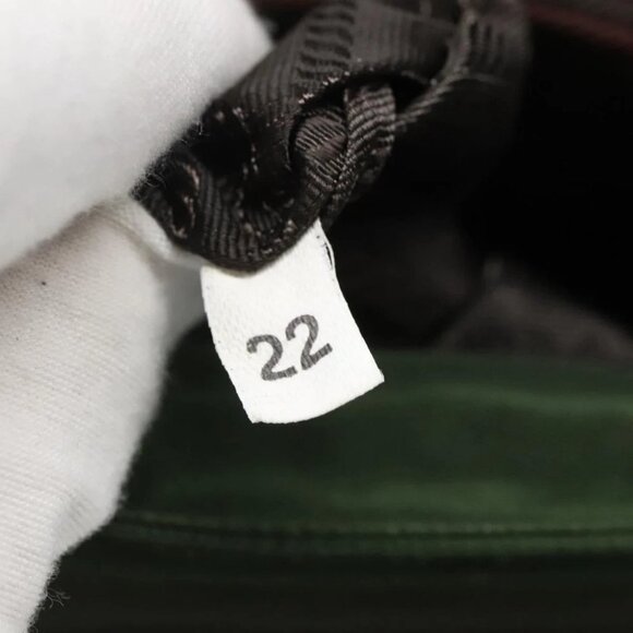 PRADA Shoulder Bag Nylon Khaki Silver Auth 129429 - Picture 2 of 15